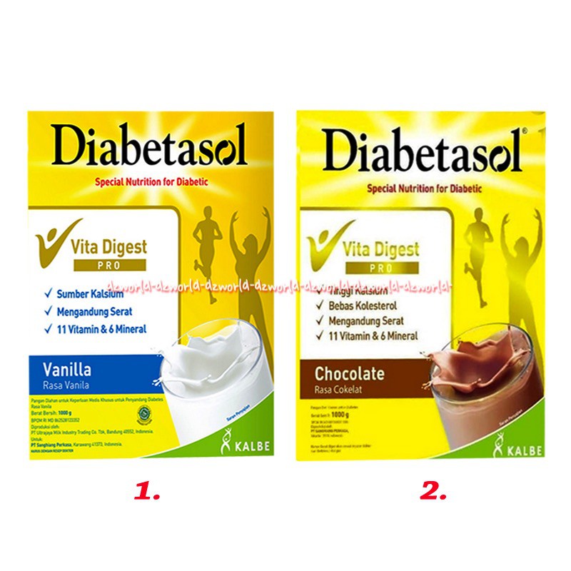 Diabetasol Vanila 1kg Nutrisi Untuk Diabetes Susu Dia Betasol Vanilla Cokelat Susu Untuk Kalsium Tulang Untuk Penderita Diabet 1 Kilo Vita DIgest Coklat Rendah Gula