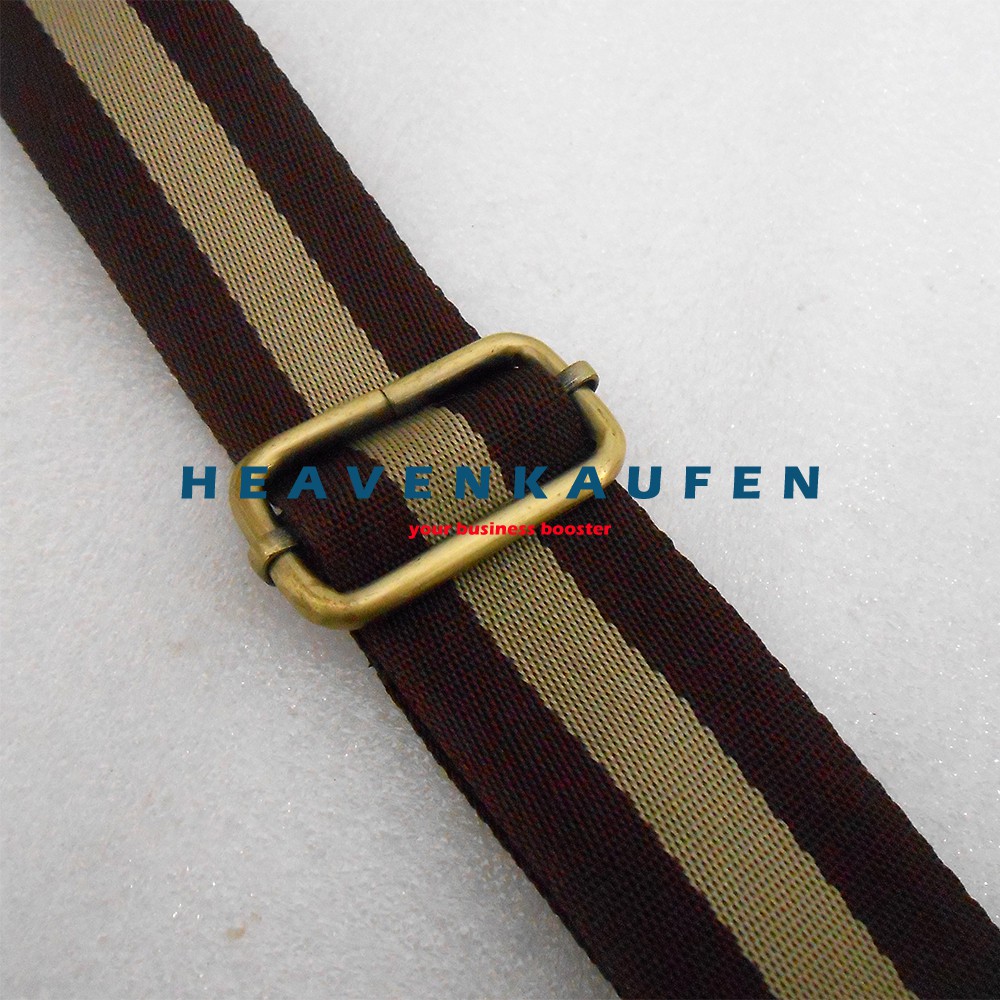 Strap Tas / Tali Selempang Slempang Selempangan Tas Coklat - Cream Lebar 3,8 cm Kait Besi ATG