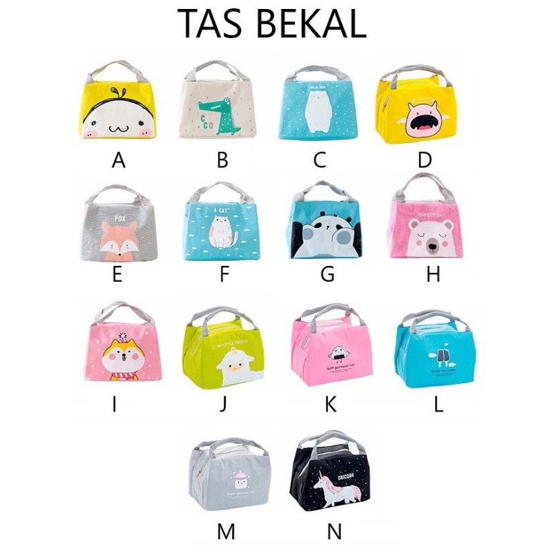 MOGYMOGY Tas Bekal Karakter Lunch Bag Cooler Tas Bekal Alumunium Motif