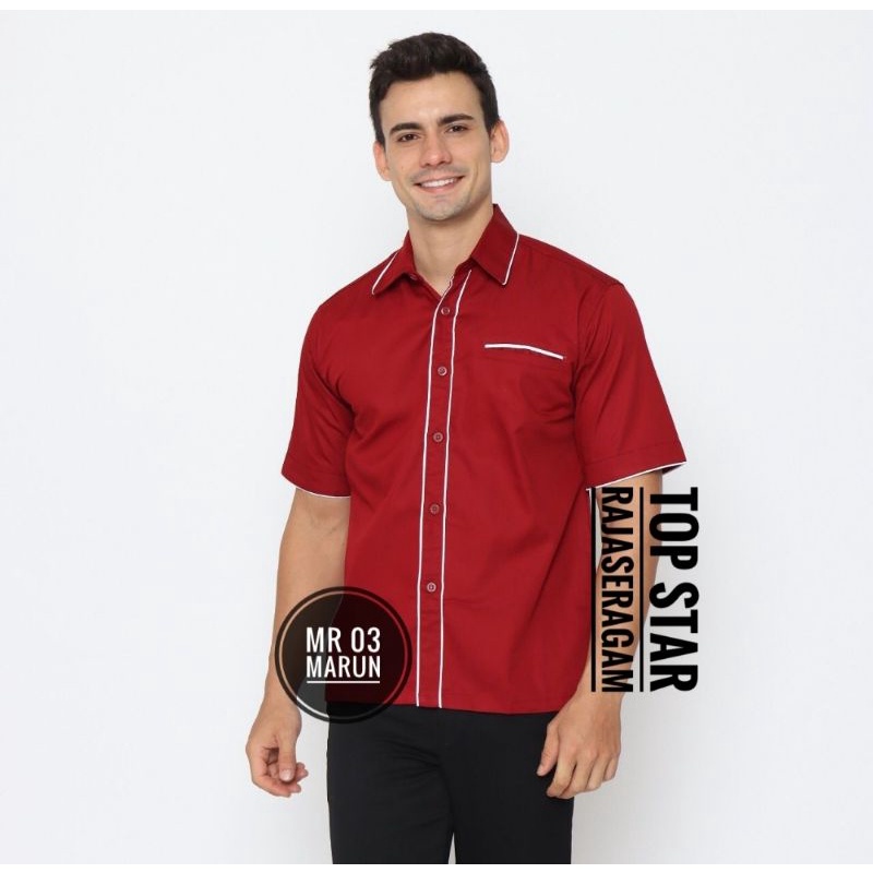 MR 01 02 03 Baju Kemeja Seragam PDH PDL Lis Komunitas Otomotif Uniform Bordir Terbaru Kantor Hotel Resto