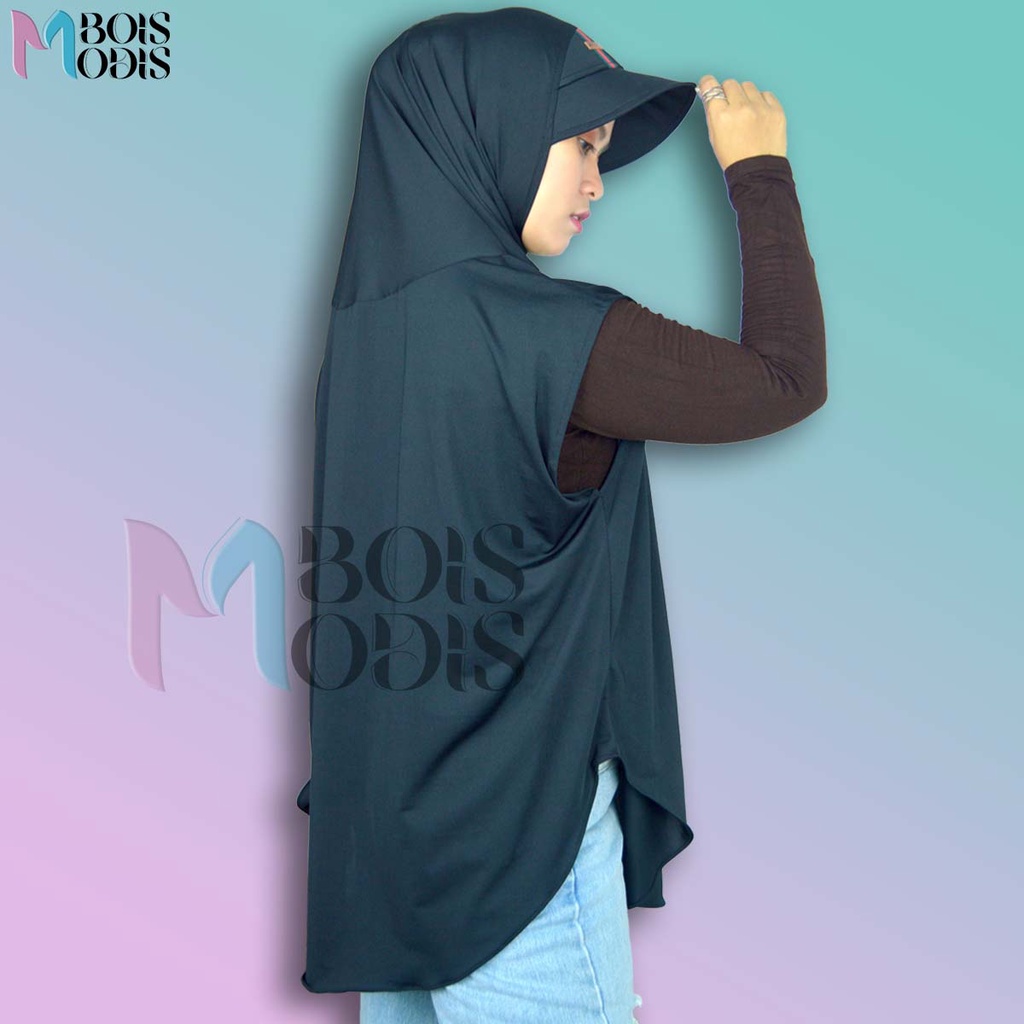 Jilbab Sport Topi Jumbo/Hijab Sport Jumbo Modern/Kerudung Sport Jumbo Menutup Dada/Hijab Topi Sporty
