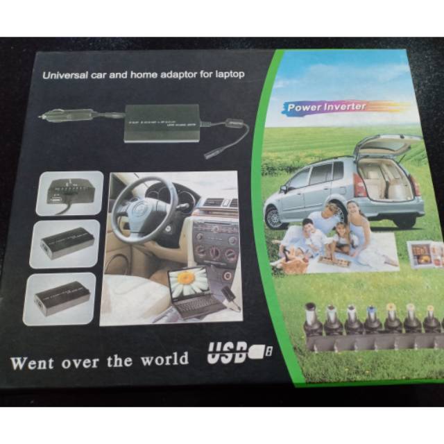 universal charger car and home adaptor for laptop power inverter  - charger mobil laptop