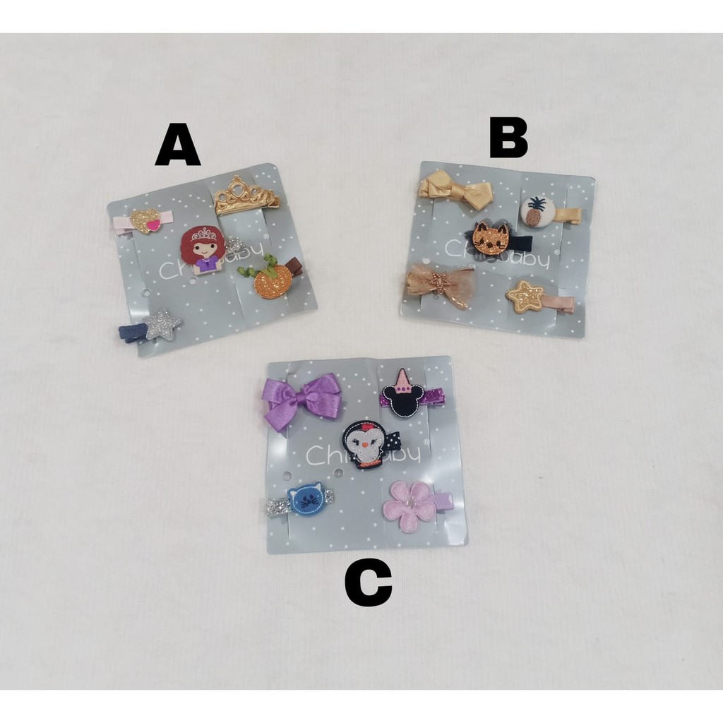 Jepitan Rambut Anak Perempuan Korea Motif Lucu 1 set isi 5pc