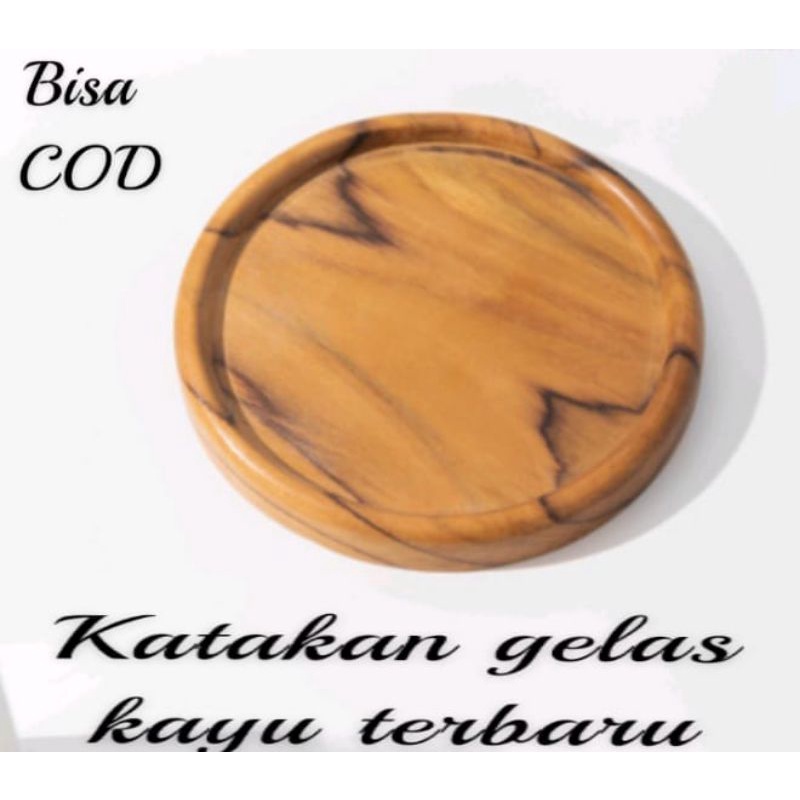 TATAKAN GELAS / TATAKAN GELAS KAYU / TATAKAN GELAS KAYU BULAT / PIRING KAYU GELAS AESTHETIC / TATAKAN