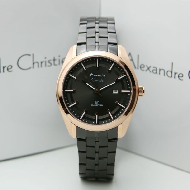 JAM TANGAN PRIA ALEXANDRE CHRISTIE AC 8637 AC8637 BLACKROSEGOLD ORIGINAL