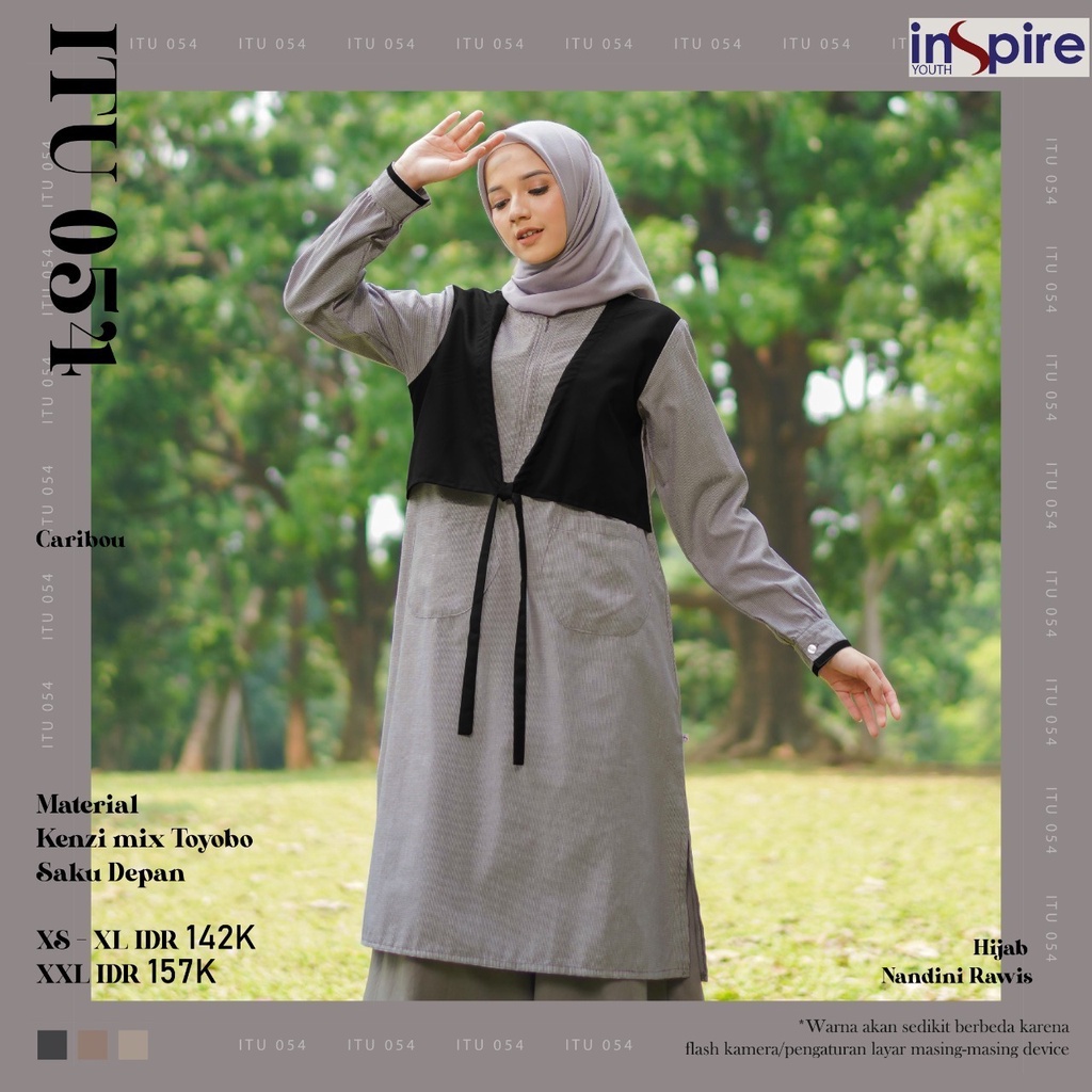 Inspire ITU 54 Atasan Tunik Bahan Kenzie Mix Toyobo Tunik Wanita Muslimah Baju Remaja Casual OOTD