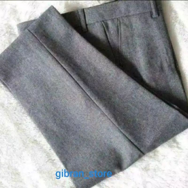 Celana Bahan Kerja Formal Pria Slim Fit Cowok Standar Reguler Ukuran Jumbo Bahan Premium 27-44