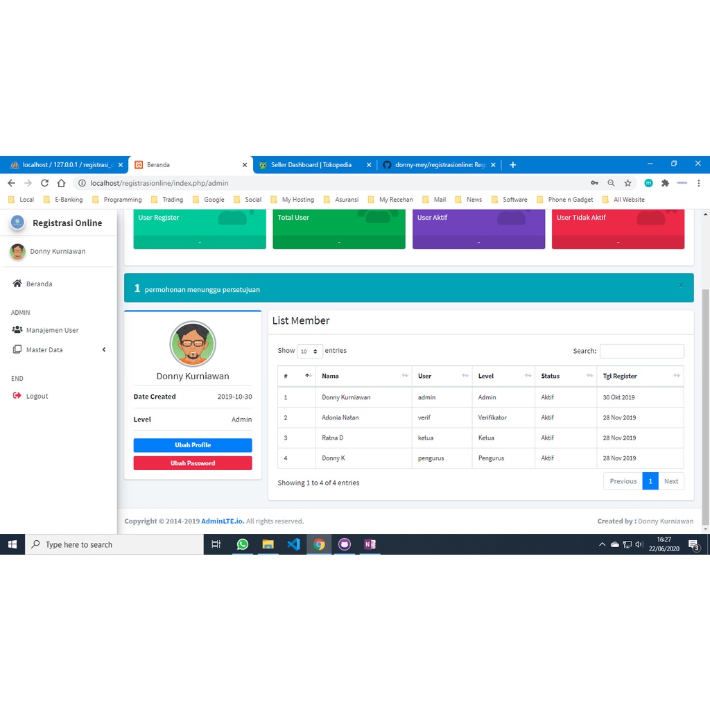 Sistem Informasi Pendaftaran Anggota Asosiasi