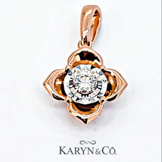 Liontin solitaire / Berlian Eropa/ Rosegold