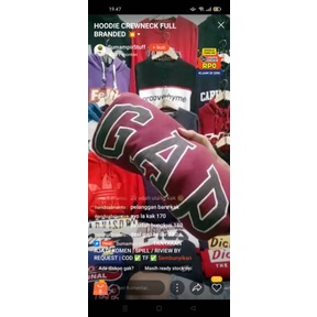 Hoodie Gap Merah Maroon Second Original