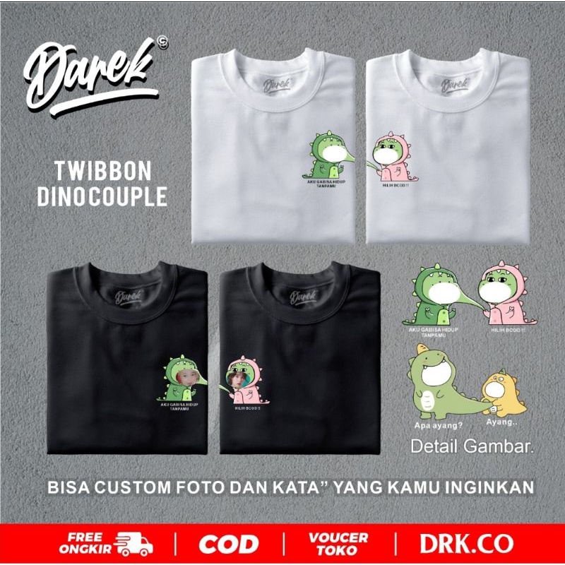 kaos custom twibbon dino couple