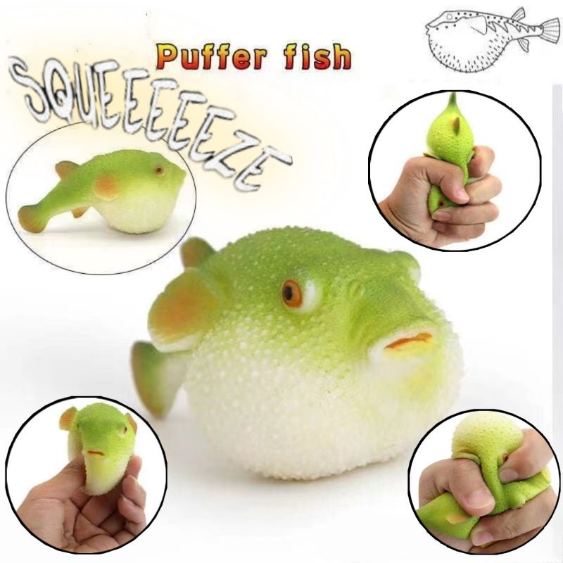 Squishy Anti Stress Ikan PufferFish Splat Toy