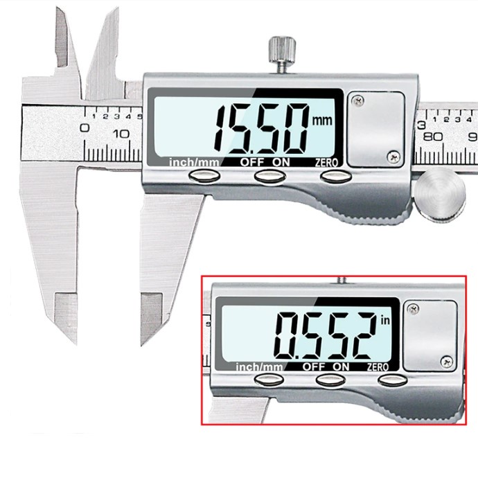 Jangka Sorong Digital LCD Caliper Micrometer 15CM / Caliper digital / Jangka sorong / Sigmat digital / 6-Inch 150mm Stainless Steel Electronic Digital Vernier Caliper Metal Micrometer Measuring