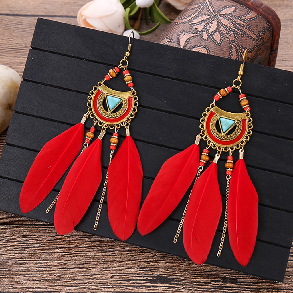 Hu Hu Hu Hu Hu Alat Bantu Pasang Kacamata♡ 1 Pasang Anting Kait Gantung Wanita Desain Bulu Sintetis Gaya Bohemianetnik Untuk Prom