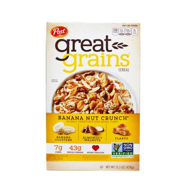 

Post Great Grains Banana Nut Crunch Cereal 439gr