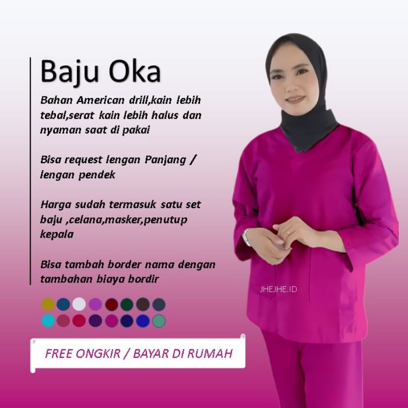 Baju Oka Lengan Panjang | Baju Oka Lengan Pendek |Baju Oka Perawat | Baju ok lengan panjang