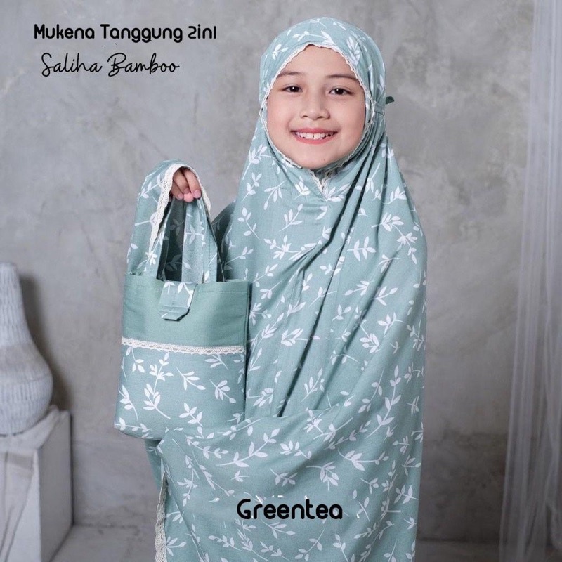 Mukena Tanggung Renda Rayon 2in1 Motif Salihaa Bambo Amelia