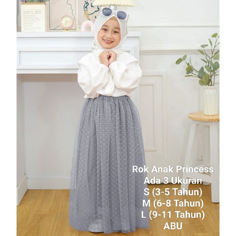 Rok Tutu Anak Perempuan Import Panjang Tille Dot Rok Princess 3-11 Tahun Matt Moscrepe Mix Tille Dot Good qualty premium