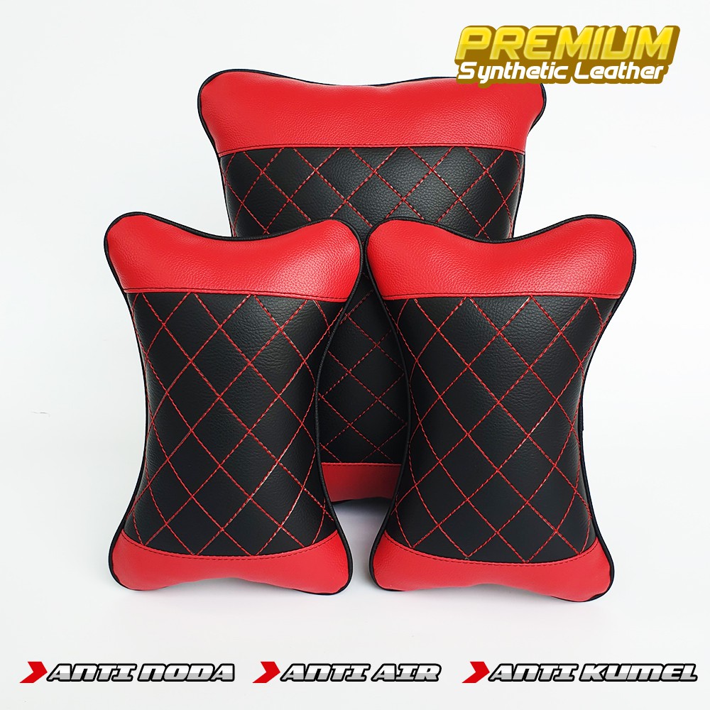 Bantal Mobil Set 2 In 1 / Bantal Leher dan Bantal Pinggang