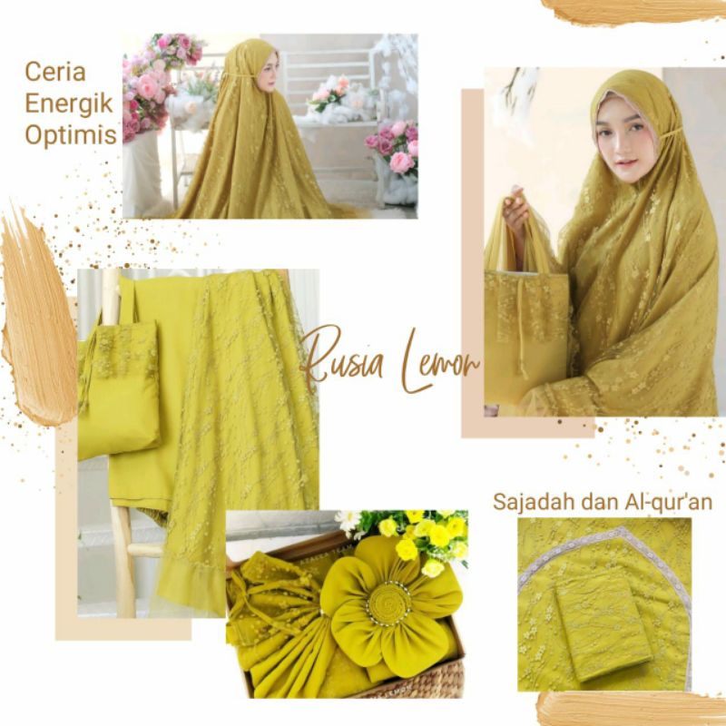 READY STOK MUKENA RUSIA ORIGINAL DEALOVA MUKENA MEWAH