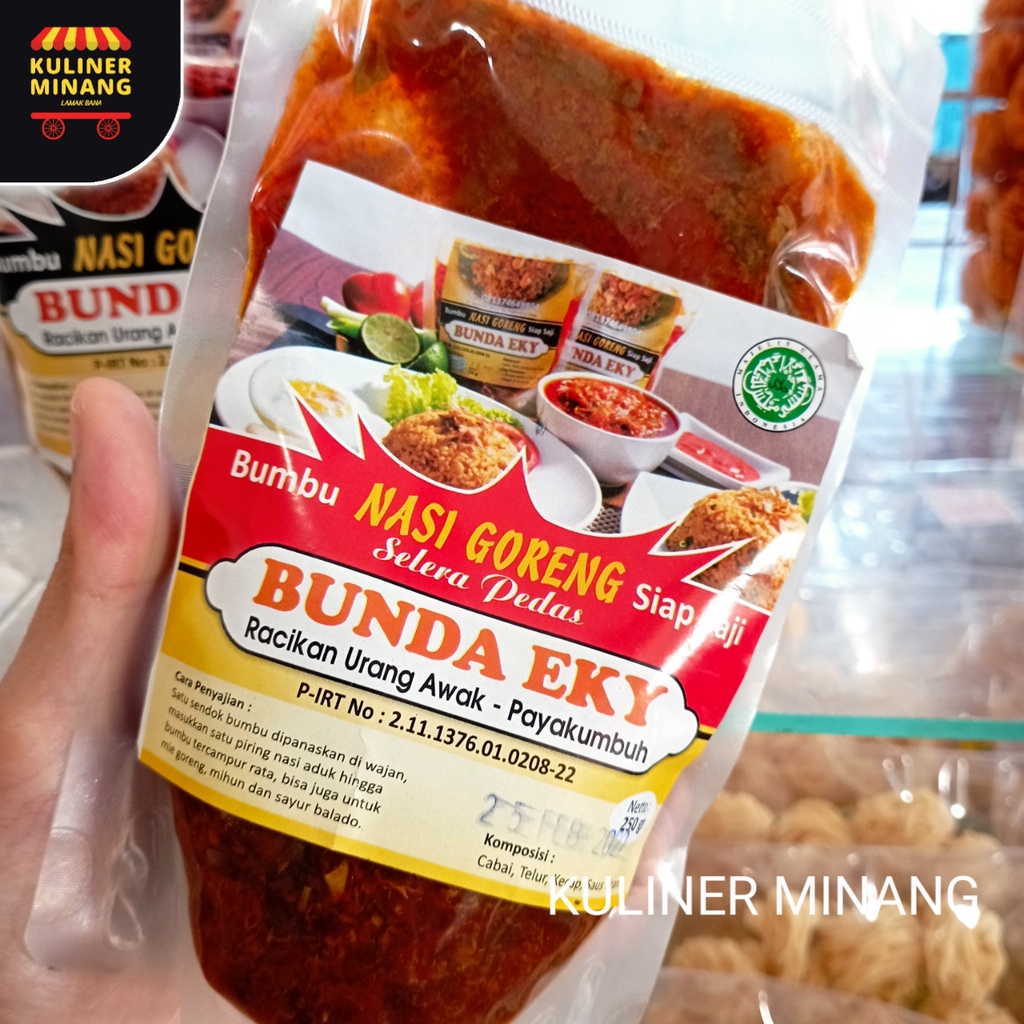 

Bumbu Nasi Goreng Siap Saji Bunda Eky Super Pedas 250g Asli Oleh-Oleh Cemilan Makanan Khas Payakumbuh Padang Asli Jajanan Snack Kuliner Minang Kabau AX00