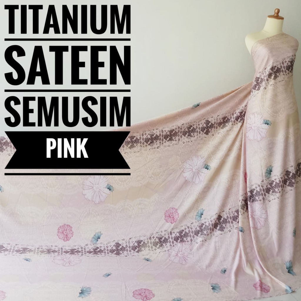 Kain Meteran Titanium Sateen Semusim Pink (0.5M) Shopee
