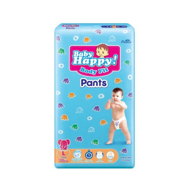 Baby Happy Body Fit Pants L30 Popok Celana Bayi L isi 30 Diapers Pampers