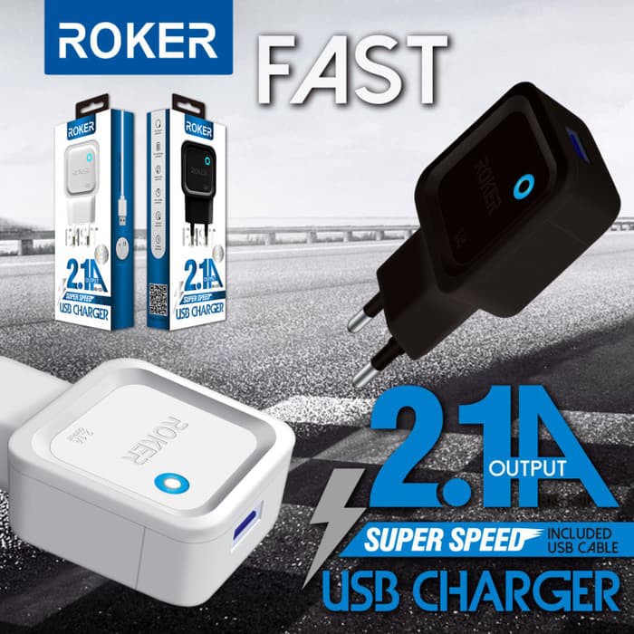 CHARGER - TC ROKER 2.1A V8/MICRO USB RK-C01