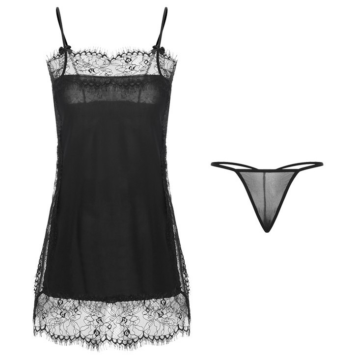 Elegant Lace Dress Sleepwear Pajama 8457