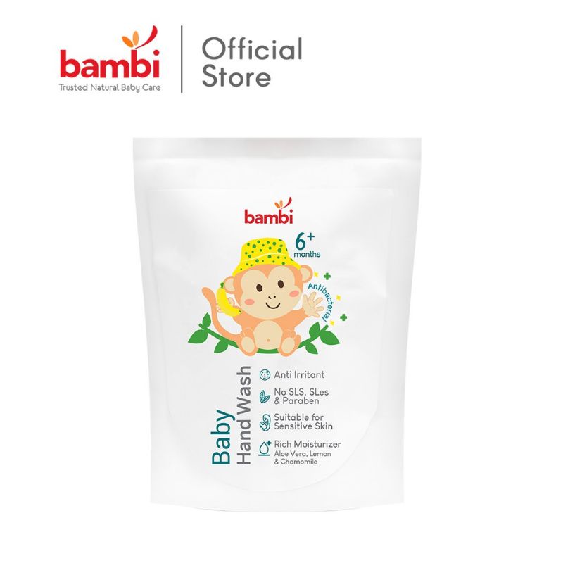 Bambi Baby Handwash 300ml Refill - Bambi Sabun Cuci Tangan Bayi 300ml Kemasan Isi Ulang