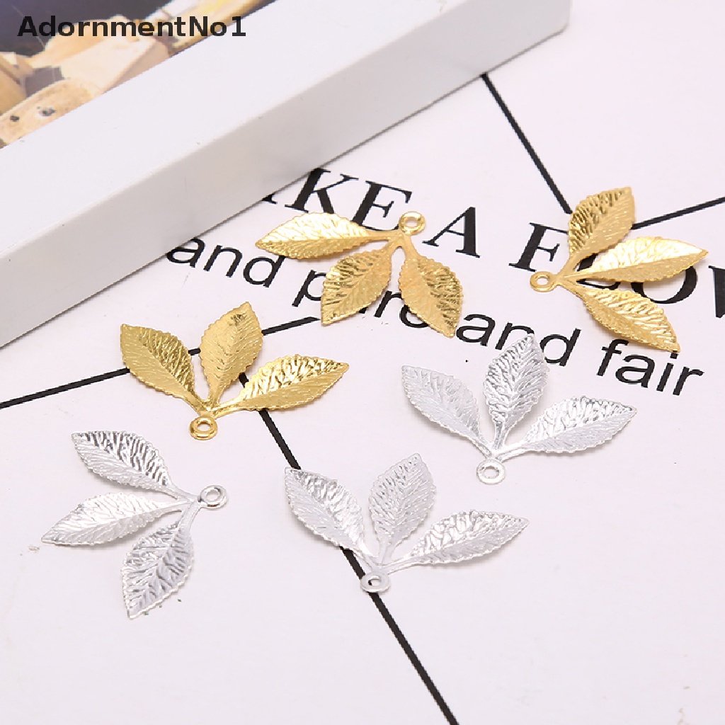 (AdornmentNo1) 50pcs / set Konektor Bentuk Daun Bahan Metal Gaya Vintage Untuk Kerajinan Tangan DIY