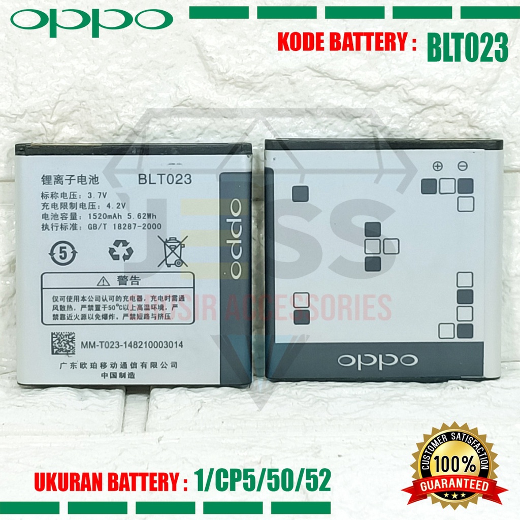 Baterai Battery Original BLT023 BLP023 For tipe OPPO A91 , X905 , R807 , R811