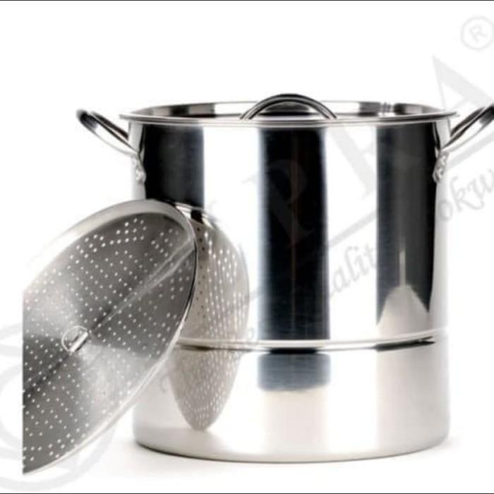 Panci Supra Panci Sarangan / Stock Pot Steamer 40 Qt Stainless Steel Tebal