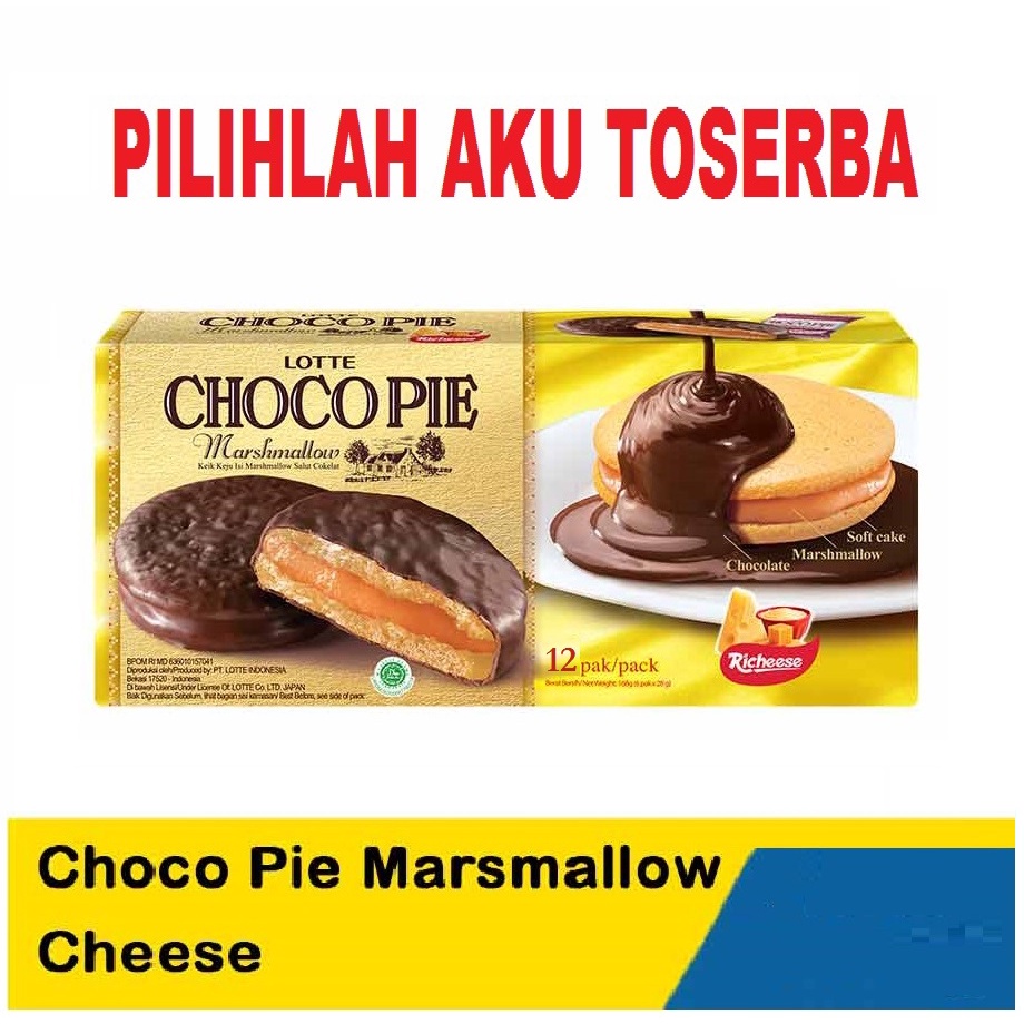 Lotte CHOCO PIE KEJU Marshmallow 28 gram - (HARGA 1 BOX isi 12 pcs)