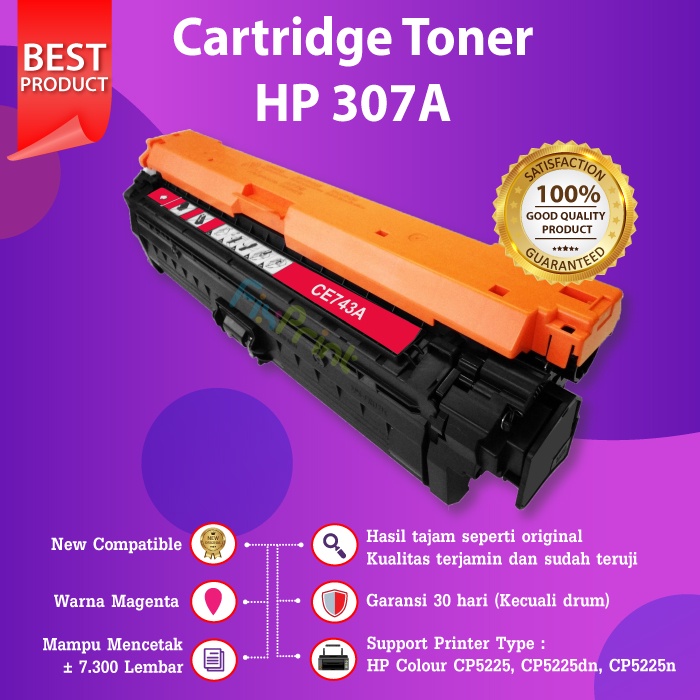 Cartridge Toner Compatible HP 307A CE741A Cyan Printer CP5225 CP5225n