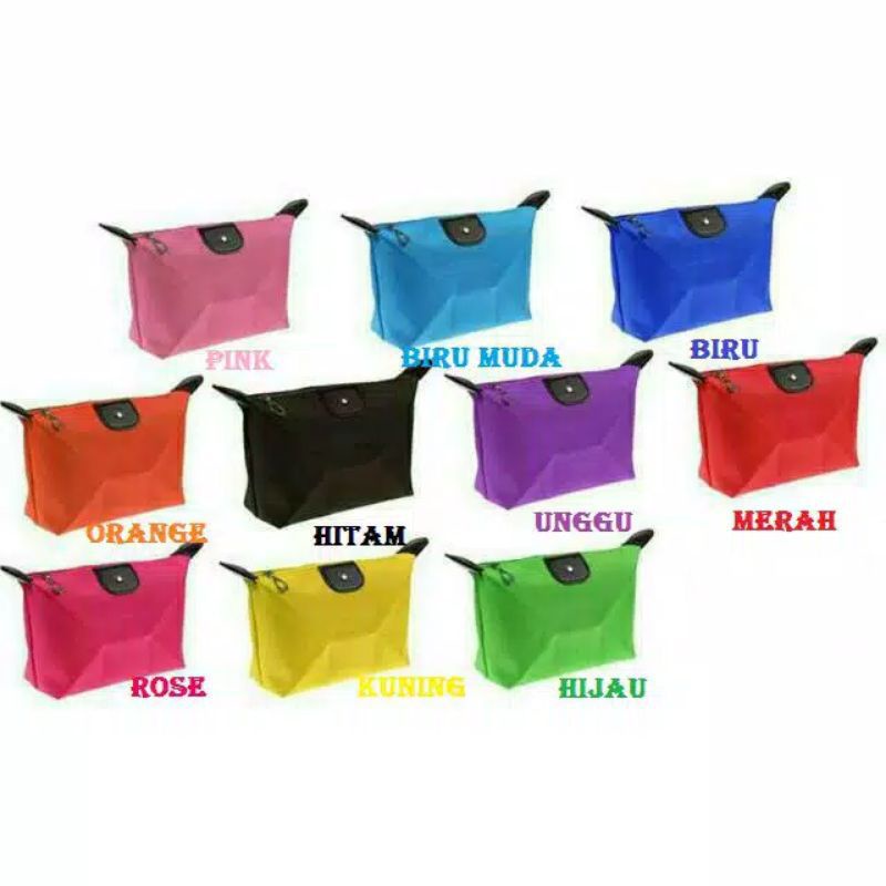 Tas Pouch Kosmetik Polos Colorfull IMPORT