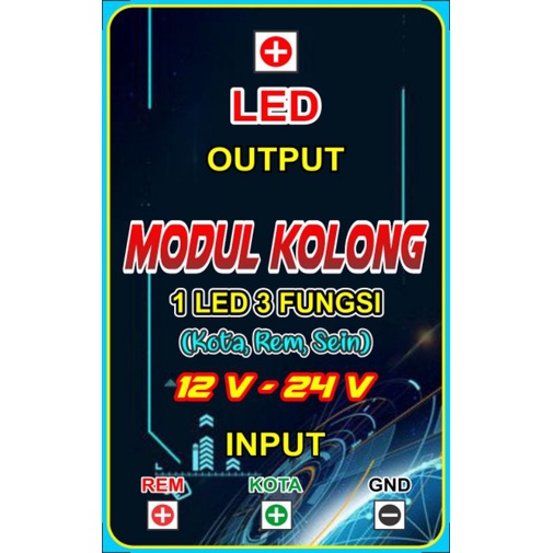 Modul kolong 1 LED 3FUNGSI(kota/rem/sein)12V-24V