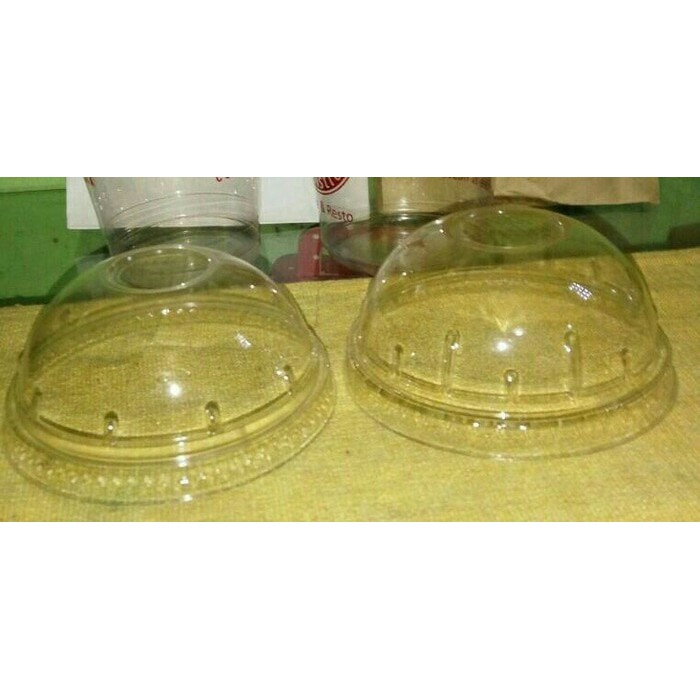 Dome Lid / Tutup Gelas Plastik PET Cembung ukuran 12oz, 14oz dan 16oz