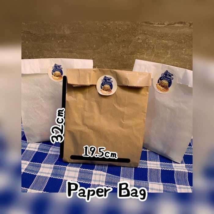 

✨ BISA COD ✨ Paper bag ( size L ) Food grade dan berkualitas bagus. - Cokelat, 50 pcs