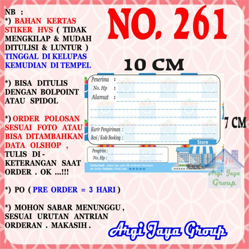 

Stiker HVS - Stiker Pengiriman - Sticker Alamat Olshop Murah Nomer 261-10x7cm