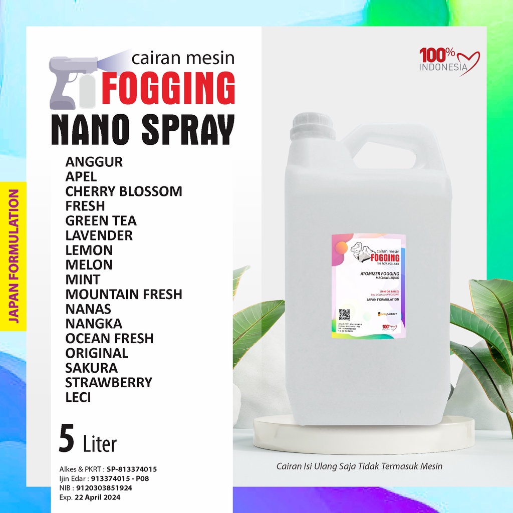 Cairan Mesin Fogging Nano Spray Aroma Segar 5 Liter / Cairan Fogging 5 LIter Jerigen