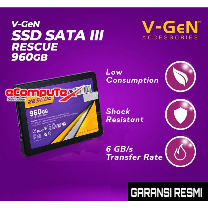 SSD SOLID STATE DRIVE VGEN RESCUE 960GB V GEN 960 GB SATA III 3 GARANSI RESMI