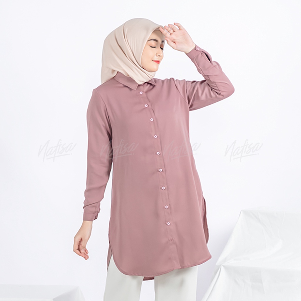 BAJU WANITA Tunik  Aeris - Baju Kekinian Kemeja Kerja Muslimah