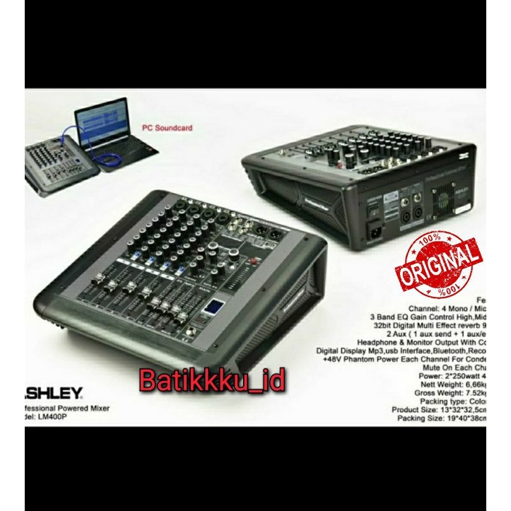 [ORIGINAL ASHLEY] POWER MIXER ASHLEY LM400P / LM 400P WITH 99 EFFECT ORIGINAL ASHLEY