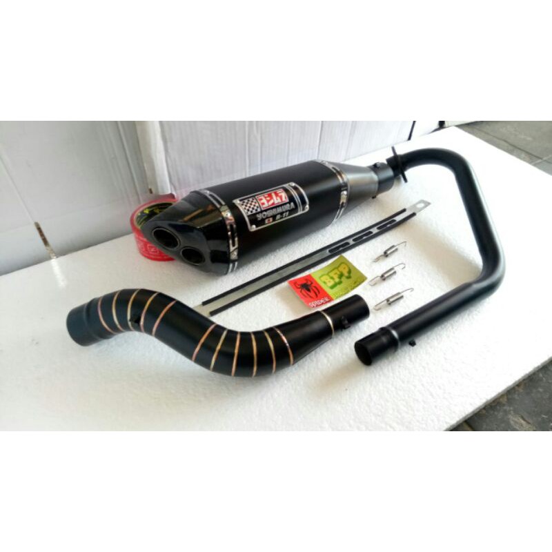 Knalpot Racing Ninja 250RR Mono SL CBR 250R Thailand Scorpio 225cc Pulsar 200Ns Yoshimura R11 black