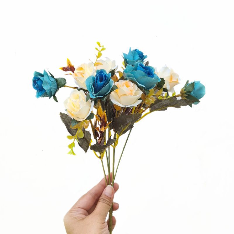 Bunga Mawar Artifisial AF44 Dua Warna Rose Artificial Flower