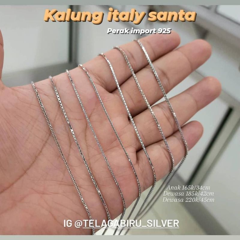 kalung italy santa perak 925