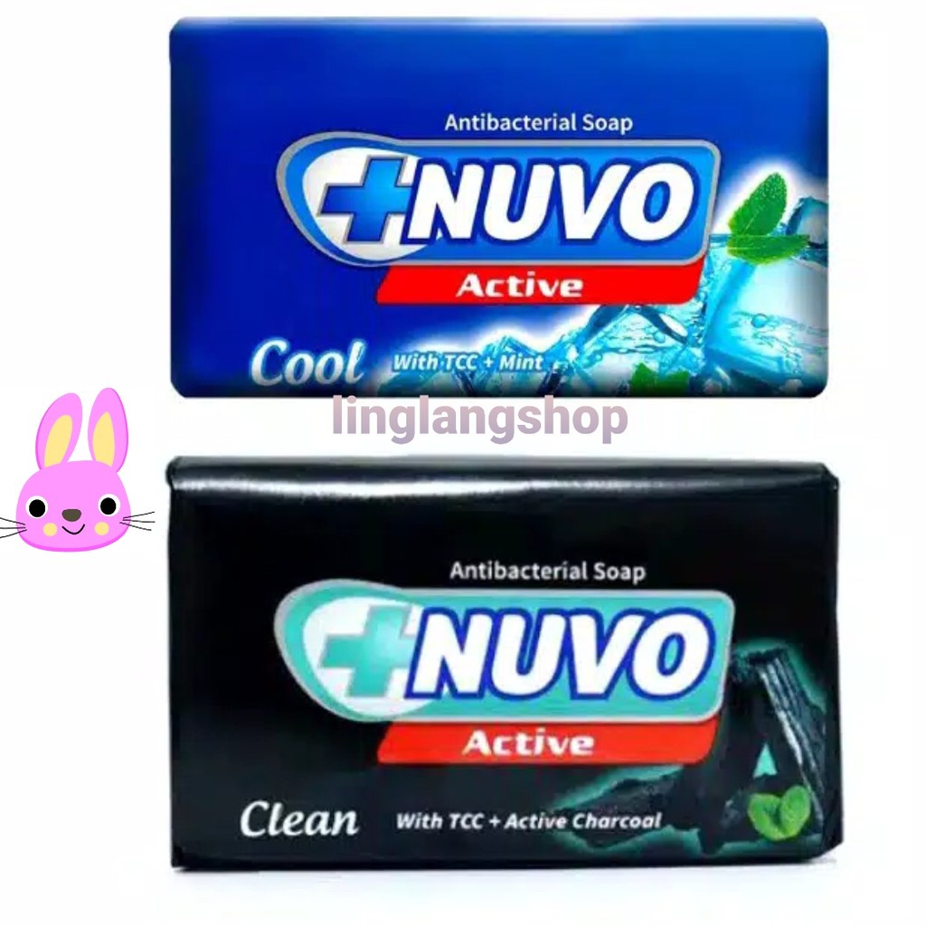 Nuvo ACTIVE sabun Batang 110 gram hitam clean / biru cool antibacterial soap (no.190)