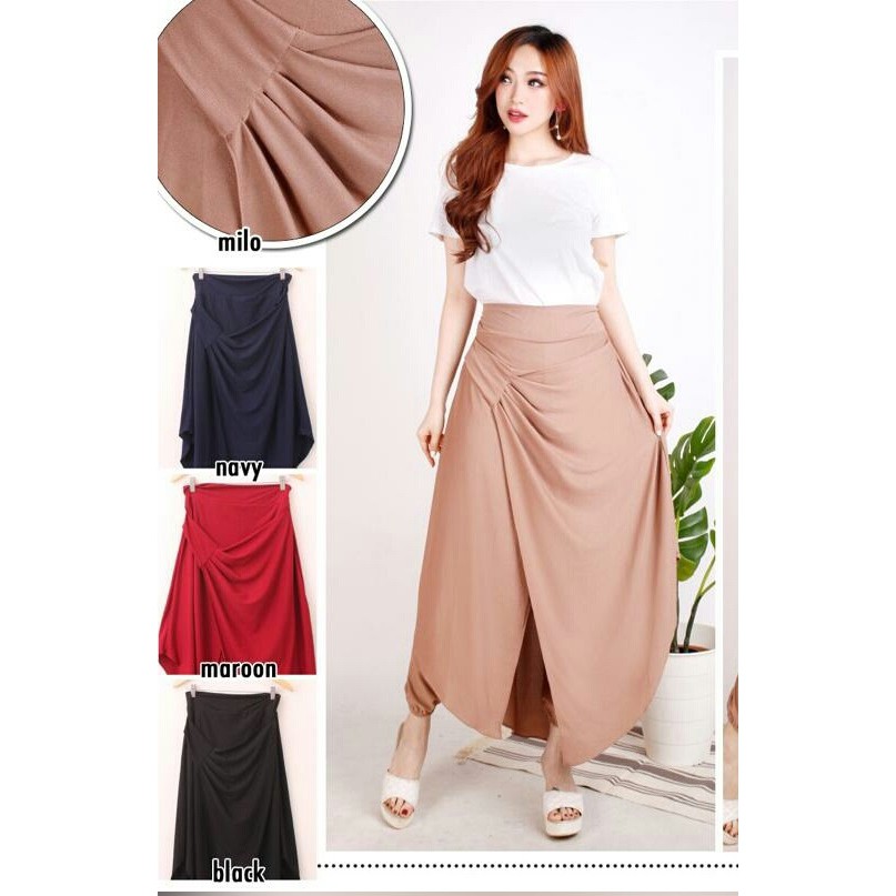 Gos CELANA DOUBLE KULOT WANITA Celana Panjang Kulot Polos Pakaian Wanita Bawahan Wanita Polos - 3309