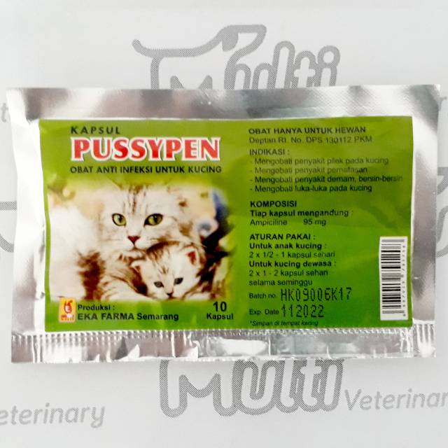 Obat Infeksi Kucing PUSSYPEN 10 Kapsul EKA FARMA